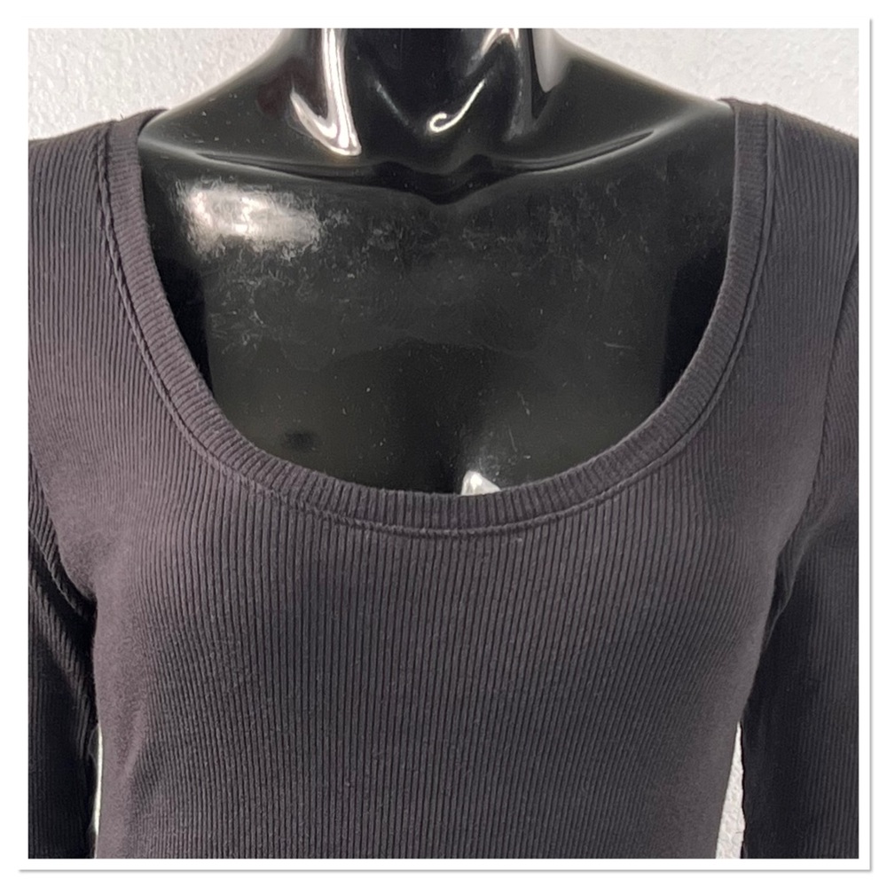FP Beach Free People Avery Midi Dress Classic Black Scoop Neck Sz M Cotton - Picture 4 of 8